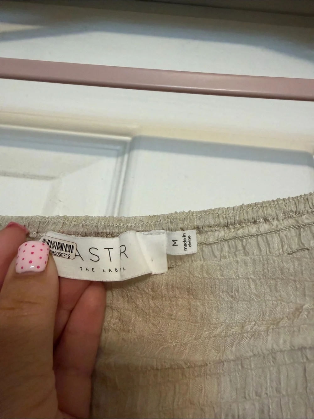 Astr Ruched Square-Neck Blouse in Cream